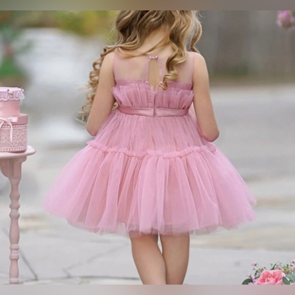 Girl wedding flower girl birthday party Christmas gift princess dress - Picture 2 of 11